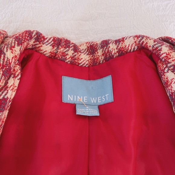 red houndstooth jacket coat - Picture 3 of 4